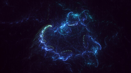 3D rendering abstract multicolor fractal light background