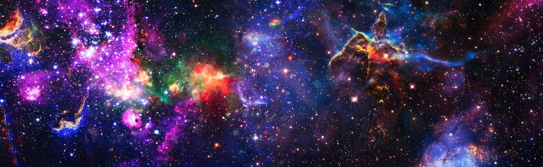 Panorama universe space beautiful science fiction wallpaper . Elements of this image furnished by...
