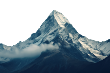 Cloudy mountain peak Isolated on transparent background
