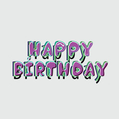 Happy birthday bold text effect.