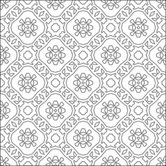 Stylish texture with figures from lines.Abstract geometric black and white pattern for web page, textures, card, poster, fabric, textile. Monochrome graphic repeating design. 