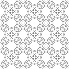 Fototapeta premium Stylish texture with figures from lines.Abstract geometric black and white pattern for web page, textures, card, poster, fabric, textile. Monochrome graphic repeating design. 