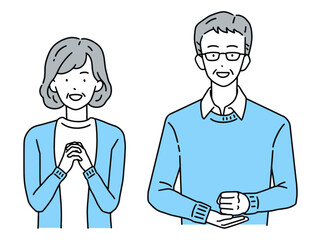 納得した表情のシニア夫婦