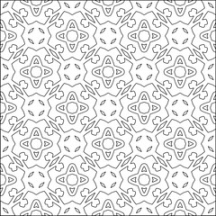 Vector pattern with symmetrical elements . Modern stylish abstract texture. Repeating geometric tiles from striped elements.Black and white pattern.