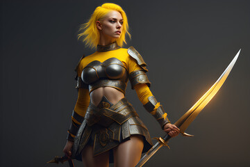 Naklejka premium a beautiful female warrior