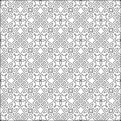 Vector pattern with symmetrical elements . Modern stylish abstract texture. Repeating geometric tiles from striped elements.Black and white pattern.