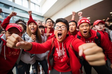  Students Showing School Spirit And Pride, Generative AI