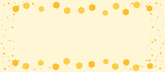 Beehive honey sign with hexagon shape on yellow background vector illustration.