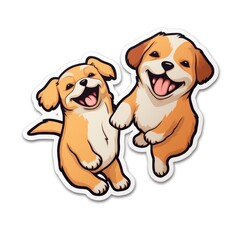 Cute cartoon dogs illustration, clipart, sticker.