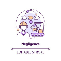 2D editable negligence thin line icon concept, isolated vector, multicolor illustration representing product liability.