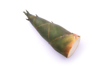 Fototapeta premium Bamboo shoot isolated on white background , top view , flat lay.