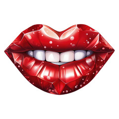 red lips isolated on white background clipart, watercolor, clip art, water color,