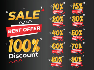 Fototapeta premium Percent Off Number Discount