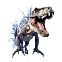 Tyrannosaurus rex t-rex on transparent background. Generative ai design concept.