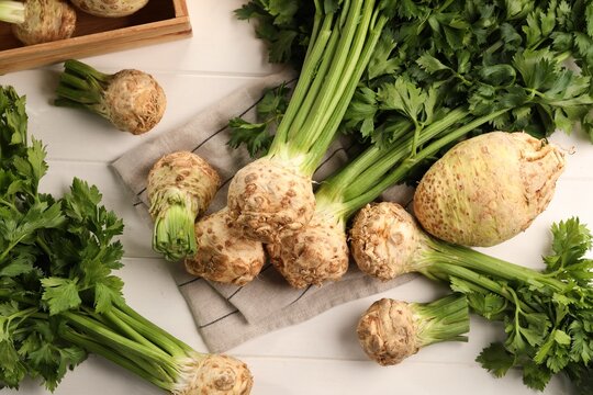 Root Celery With Green Stems Stock Photo - Download Image Now - Celeriac,  Agriculture, Backgrounds - iStock