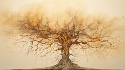 Resilience Roots: An abstract representation of roots and branches intertwining, symbolizing the strength and growth of social movements against adversity | generative AI