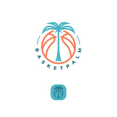 Basketball Palm sport logo design
