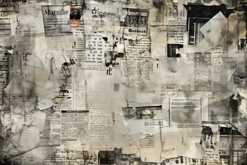 Newspaper Magazine Collage Background Texture