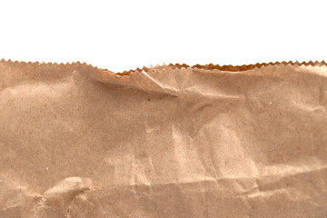 old paper bag isolated on white background
