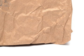 old paper bag isolated on white background