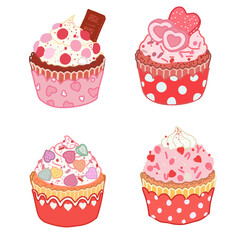 set of cupcakes
