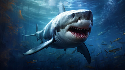 Great White Shark Under The Sea