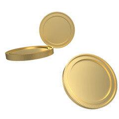 The Gold coins png for wealth or rich concept