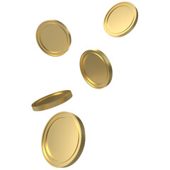 The Gold coins png for wealth or rich concept