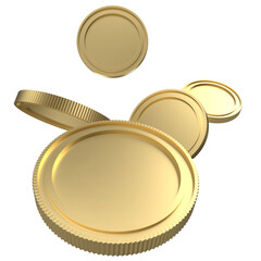 The Gold coins png for wealth or rich concept