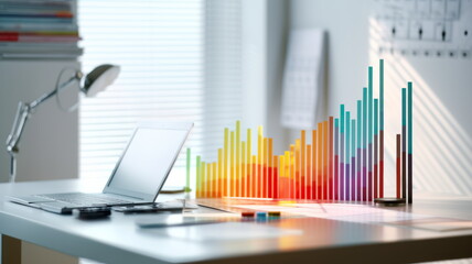 Business and office statistics, numbers and reports. Sales, profit, cost, capital etc. Data analysis, data science concept. Hand edited generative AI.
