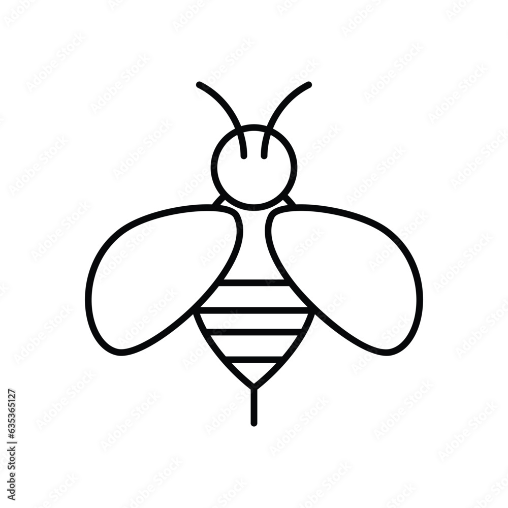 Wall mural bee icon vector stock illustration.