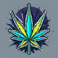 A logo for a business or sports team featuring a marijuana plant leaf that is suitable for a t-shirt graphic.