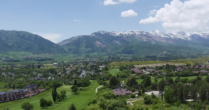 Beautiful Mountain Landscape in Eden, Ogden Valley, Northern Utah - Aerial Drone