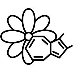 Azulene Icon. Natural Cosmetic Ingredient Symbol Stock Illustration. Vector Line Icons For UI Web Design And Presentation