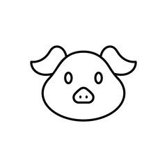 Pig icon vector stock illustration.