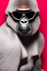 gorilla wearing sunglasses. generative ai