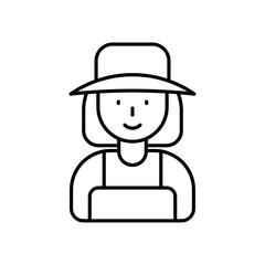 Farmer icon vector stock illustration.