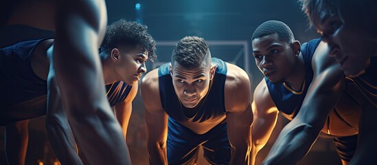 Basketball players diverse males assisting at the gym Copy space unchanged sport activity teamwork and lifestyle