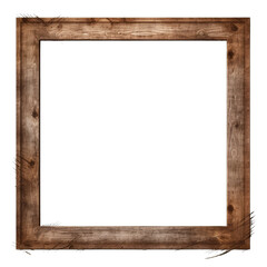 Rustic Frame. Transparent Inside and Background.