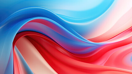 Fototapeta premium Abstract Background with Liquid Waves in Red and Blue Gradient