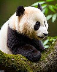 Fototapeta premium Close up portrait of a giant panda .