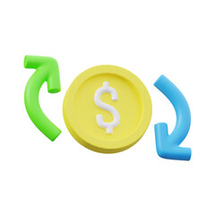 money exchanges 3d icon of business financial illustration