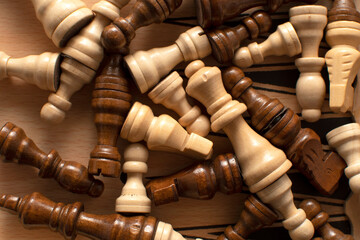 Top view of a wooden chesspices