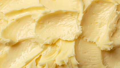 Texture of tasty homemade butter as background, top view
