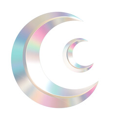 Abstract moon holographic 3D illustration