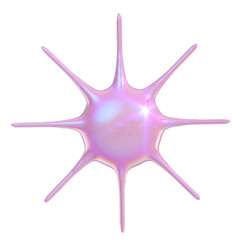 Sparkle star holographic 3D illustration