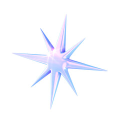 Sparkle star holographic 3D illustration