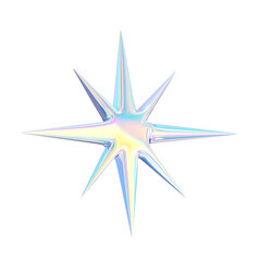 Sparkle star holographic 3D illustration