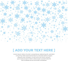 Fototapeta premium Winter blue snowflakes vector background. Christmas background