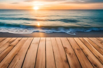 Fototapeta na wymiar wooden pier at sunset 4k Ultra Hd High Quality
